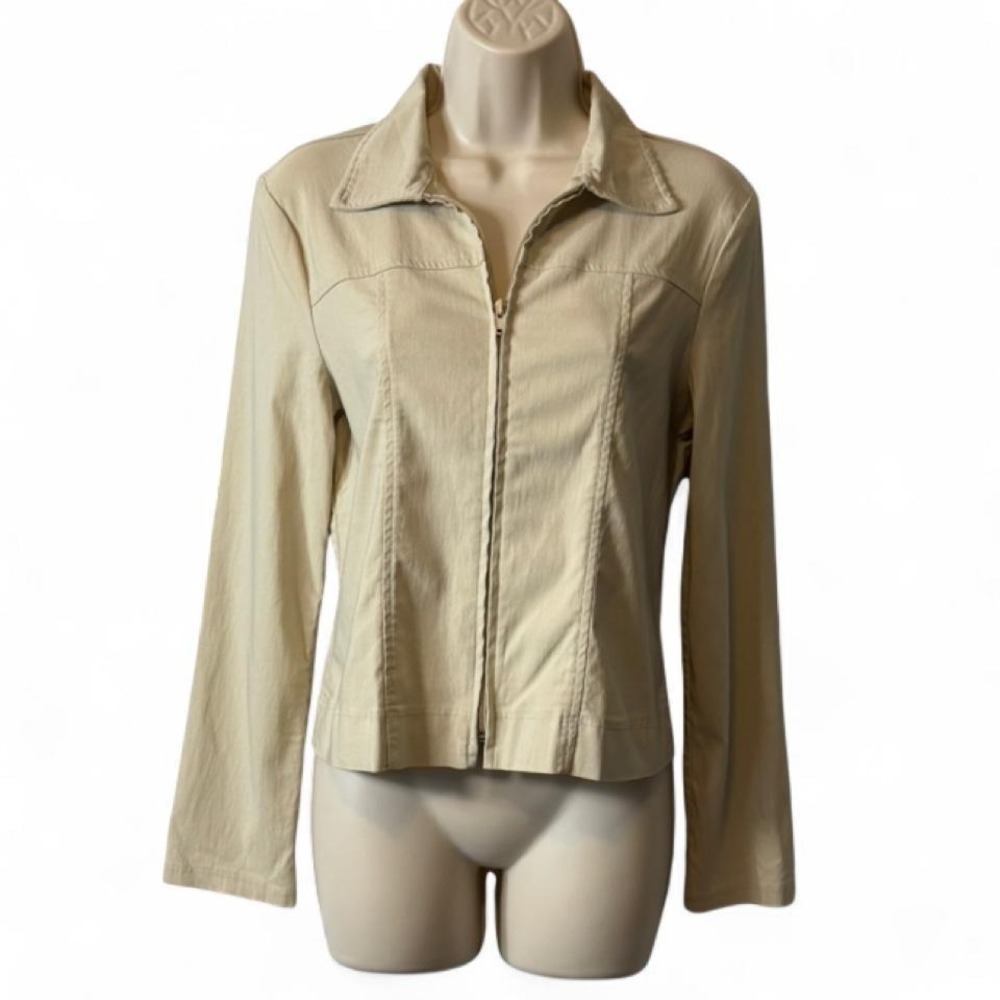 Forever 21 Beige Lightweight Zip Up Jacket, Women's Size M